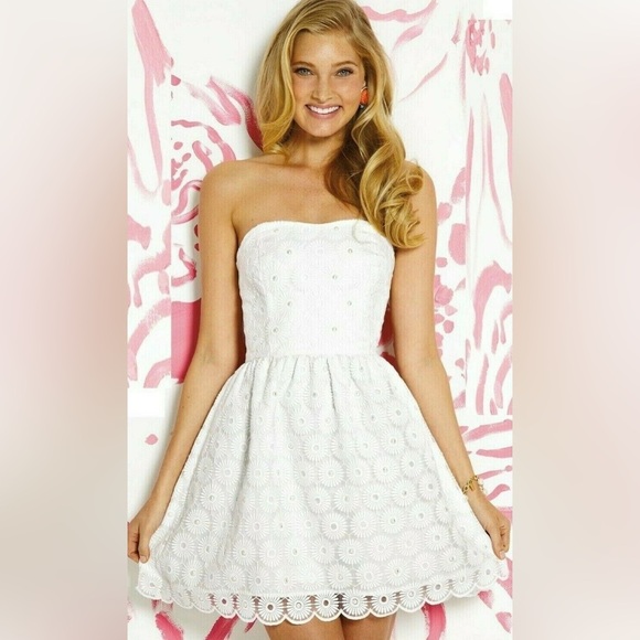 Lilly Pulitzer Dresses & Skirts - 🆕 Lilly Pulitzer Payton Resort White, Pinwheel Organza Dress SZ 8‎